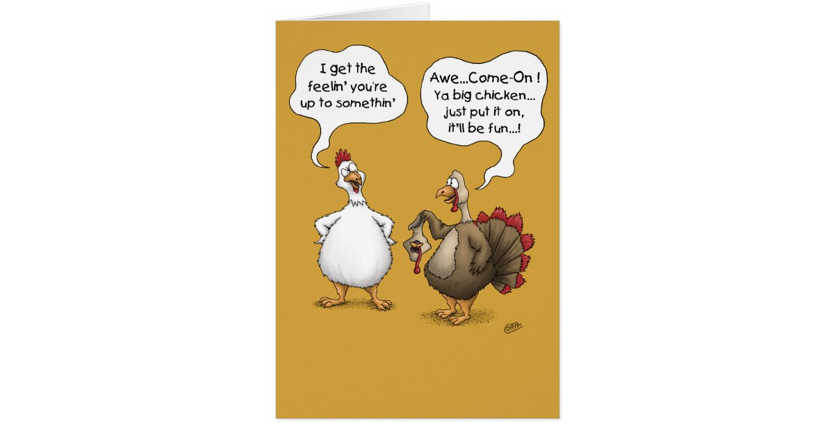 Funny Thanksgiving Cards: Big Chicken Greeting Card | Zazzle