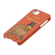 Funny Thanksgiving Turkey Pilgrim Vegetarian iPhone 5 Case