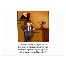 Funny Thanksgiving Turkey Trial! Postcard