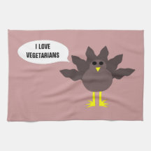 Funny Thanksgiving Turkey Vegetarians Hand Towels