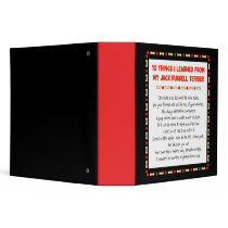 Funny Things I Learned From Jack Russell Terrier 3 Ring Binder