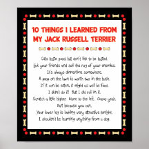 Funny Things I Learned From Jack Russell Terrier Print
