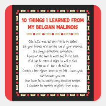 Funny Things I Learned From My Belgian Malinois Square Sticker