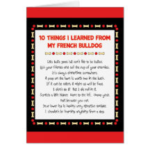 Funny Things I Learned From My French Bulldog Greeting Cards