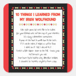Funny Things I Learned From My Irish Wolfhound Square Sticker
