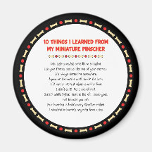 Funny Things I Learned From My Miniature Pinscher Refrigerator Magnet