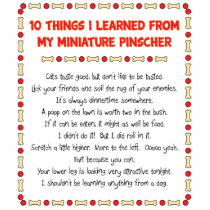 Funny Things I Learned From My Miniature Pinscher Photo Cut Out