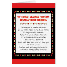 Funny Things I Learned From South African Boerboel Greeting Cards