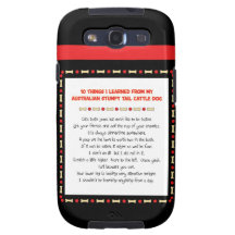 Funny Things I Learned From Stumpy Tail Cattle Dog Samsung Galaxy SIII Cover