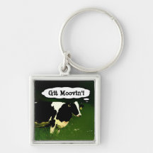 Funny Thinking Cow Keychain