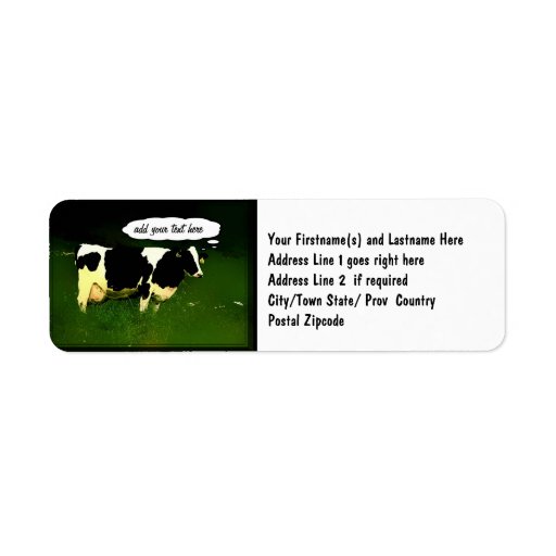 funny-thinking-cow-return-address-labels-zazzle