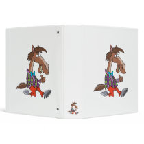 funny thumbs up nerdy horse cartoon binders