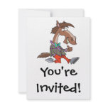 funny thumbs up nerdy horse cartoon personalized invitations