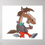 funny thumbs up nerdy horse cartoon posters