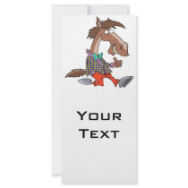 funny thumbs up nerdy horse cartoon rack card design