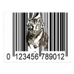 Funny tiger barcode vector postcards