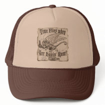 Funny Time Flies when yer having Rum Trucker Hats
