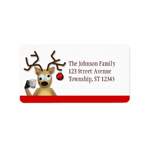 Funny Tipsy Reindeer Christmas Address Labels Zazzle