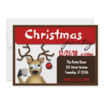 Funny Tipsy Reindeer Christmas Invitations
