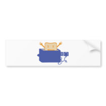 funny toaster icon bumper stickers