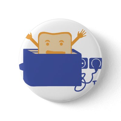 funny toaster icon pin