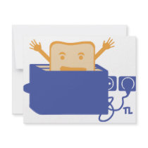 funny toaster icon invitations
