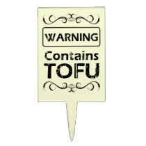 Funny TOFU Warning cake picks