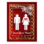 Funny toilet sign santa  christmas post cards