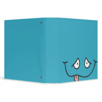 funny tongue out face blue notebook binders by dooni_notebooks funny tongue out face blue notebook binders