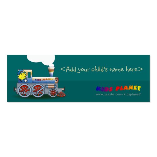 Funny train bookmark business card templates (back side)