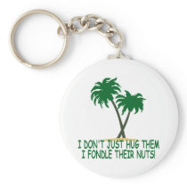 Funny tree hugger key chains
