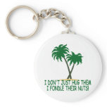 Funny tree hugger key chains