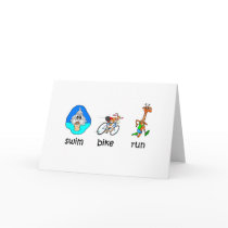 Funny triathlon greeting cards