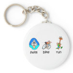 Funny triathlon keychain