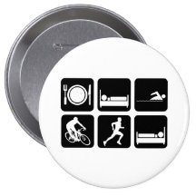 Funny triathlon pinback button