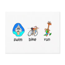 Funny triathlon post cards