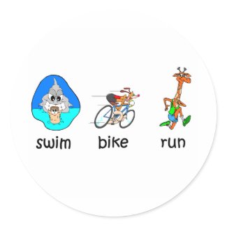 Funny triathlon sticker