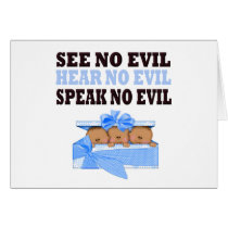Funny Triplet Boys  (Speak Hear See No Evil ) Greeting Cards