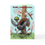Funny turkey Happy Thanksgiving card design