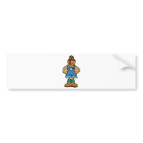 funny turkey in overalls bumper stickers