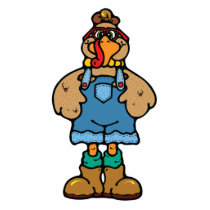 funny turkey in overalls photo sculptures