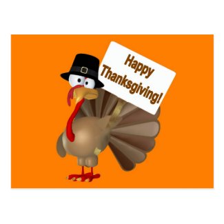Funny Turkey saying ''Happy Thanksgiving!'' Postcards