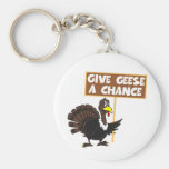 Funny Turkey spoof peace Keychain