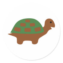 funny turtle round stickers