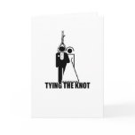 Funny, "Tying the knot" wedding design Cards