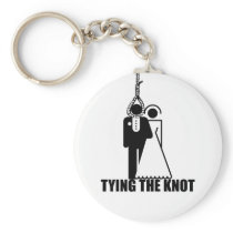 Funny, "Tying the knot" wedding design Keychain