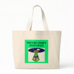 funny ufo alien abduction area 51 joke tote bag