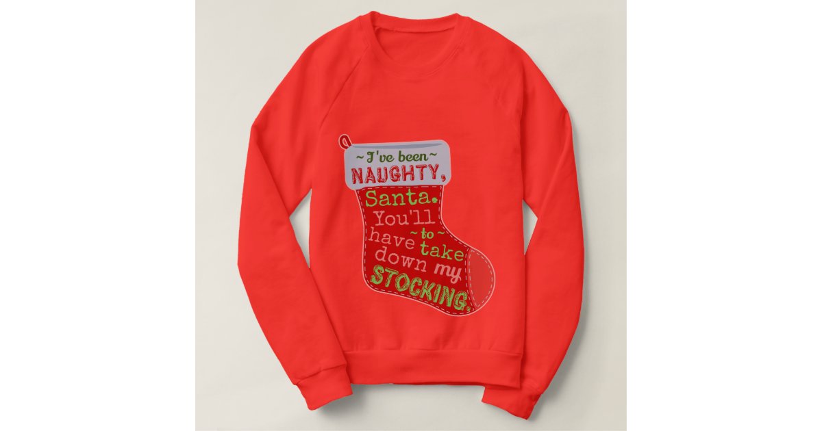 Funny Ugly Christmas Sweater Naughty Stocking Joke Zazzle