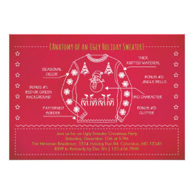 Funny Ugly Sweater Christmas Invitation