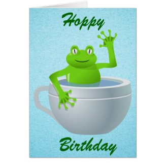 Funny Unexpected Frog in My Tea Cup Cards